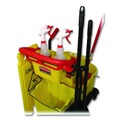 Floor Signs | Rubbermaid Commercial FG611477YEL 12 in. x 16 in. x 38 in. 4-Sided Caution Wet Floor Sign - Yellow image number 3
