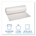 Cleaning & Janitorial Supplies | Boardwalk BWK538 38 in. x 58 in. 60 gal. 1.75 mil Low Density Can Liners - Clear (100/Carton) image number 2
