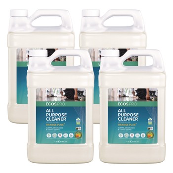 ECOS PRO 1 Gallon Orange Plus All-Purpose Cleaner and Degreaser Bottle - Citrus Scent (4/Carton)
