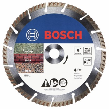 Bosch 9 in. Premium Turbo Segmented Rim Diamond Wheel for Precise Cuts