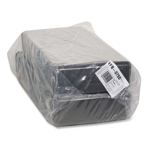 Food Service | Pactiv Corp. 0TFB07S00000 5.63 in. x 14.16 in. x 0.67 in. No. 7S Foam Supermarket Tray - Black (250/Carton) image number 0
