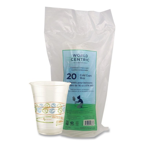 Cups and Lids | World Centric CPRT-CS-16 16 oz. Plastic Cold Cups - Clear (10/Pack) image number 0