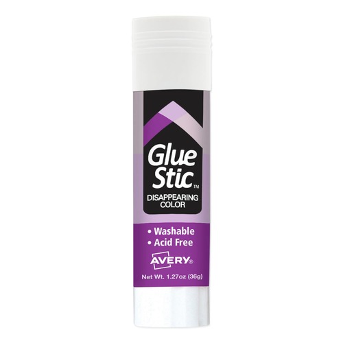 Customer Appreciation Sale - Save up to $60 off | Avery 00226 1.27 oz. Applies Purple Dries Clear Permanent Glue Stick - Purple image number 0