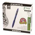 Pens | Zebra ZEB22248 Z-Grip Ballpoint Pen, Retractable, Medium 1 mm, Blue Ink, Blue/Clear Barrel, 48/Pack image number 3