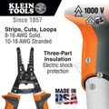 Cable and Wire Cutters | Klein Tools 11054EINS Electrician's Insulated Wire Stripper/Cutter image number 4