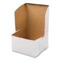 Food Trays, Containers, and Lids | SCT 9455 8 in. x 8 in. x 5 in. One-Piece Non-Window Paper Bakery Boxes - White (100/Carton) image number 1