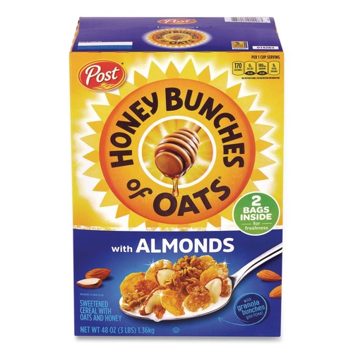 Snacks | Green Rabbit 884912001641 48 oz. Box Honey Bunches of Oats with Almonds image number 0