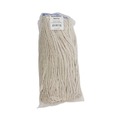 Mops | Boardwalk BWK716CEA 16 oz. Cut-End Lie-Flat Cotton Wet Mop Head - White image number 1