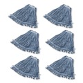 Mops | Rubbermaid Commercial FGD21306BL00 Super Stitch Blend Cotton/Synthetic Mop Head - Large, Blue (6/Carton) image number 0