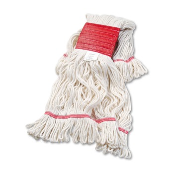 Boardwalk 5 in. Super Loop Cotton/Synthetic Fiber Wet Mop Head - Large, White (12/Carton)