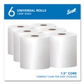 Cleaning & Janitorial Supplies | Scott 01005 8 in. x 1000 ft. 1.5 in. Core 1-Ply Essential High Capacity Hard Roll Towels - White (6 Rolls/Carton) image number 2