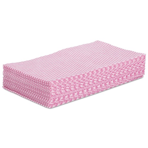 Paper Towels and Napkins | Boardwalk BWK-N8140 12 in. x 21 in. Foodservice Wipers - Pink/White (200/Carton) image number 0