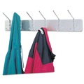Office Jansan | Safco 4162 36 in. x 3-3/4 in. x 7 in. Six Ball-Tipped Double-Hooks Metal Wall Rack - Satin Metal image number 2