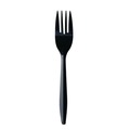 Food Service | Boardwalk BWKFORKBLPPIW Mediumweight Wrapped Polypropylene Plastic Fork Cutlery - Black (1000/Carton) image number 2