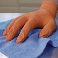 Disposable Gloves | Ammex XODN44100 6 mil DT Nitrile Powder-Free Disposable Gloves - Medium, Orange (1000/Carton) image number 3