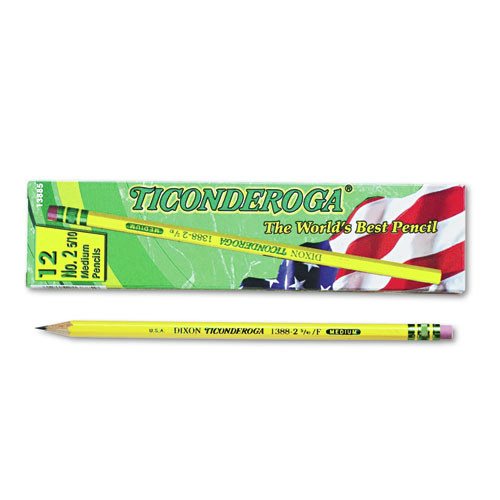Office Jansan | Ticonderoga X13885 F (No. 2.5) Pencils - Black Lead/Yellow Barrel (1-Dozen) image number 0