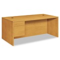Office Desks & Workstations | HON H10586L.CC 10500 Series 72 in. x 36 in. x 29.5 in. L Workstation Single Pedestal Desk with 3/4 Height Pedestal - Harvest image number 0