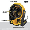 Fans | Dewalt DCE511B 20V MAX Lithium-Ion 11 in. Corded/Cordless Jobsite Fan (Tool Only) image number 3