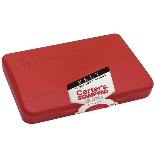 Office Jansan | Carter's 21071 4.25 in. x 2.75 in. Pre-Inked Felt Stamp Pad - Red image number 0