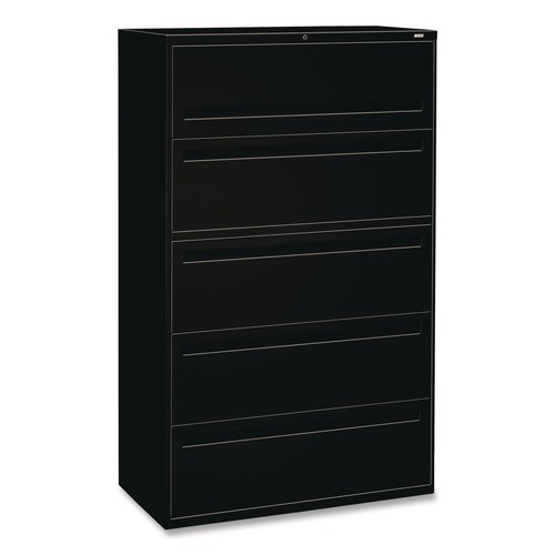 Office Filing Cabinets & Shelves | HON H795.L.P 42 in. x 18 in. x 64.25 in. 1 File Shelf 1 Post Shelf 4 Legal/Letter-Size Lateral File Cabinets - Black image number 0