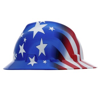 MSA American Freedom Series Stars and Stripes V-Gard Slotted Protective Hat