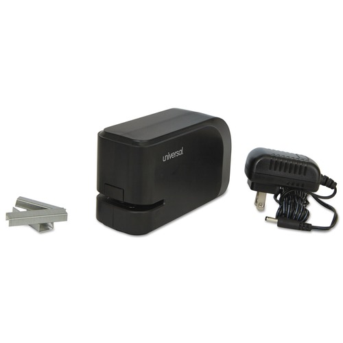Office Jansan | Universal UNV43120 20-Sheet Capacity Half-Strip Electric Stapler with Staple Channel Release Button - Black image number 0