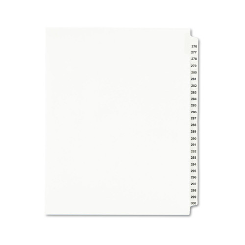 Mothers Day Sale! Save an Extra 10% off your order | Avery 01341 25-Tab '276 - 300-ft Label 11 in. x 8.5 in. Preprinted Legal Exhibit Side Tab Index Divider Set - White (1-Set) image number 0