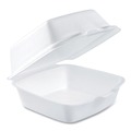 Food Trays, Containers, and Lids | Dart 50HT1 5-1/2 in. x 5-3/8 in. x 2-7/8 in. Hinged Lid Insulated Foam Containers - White (500/Carton) image number 0
