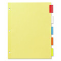 Office Jansan | Office Essentials 11465 11 x 8.5 Plastic Insertable Dividers - Assorted Tabs (5-Pieces/Set) image number 1
