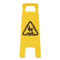  | Boardwalk 3485217 10 in. x 2 in. x 26 in. 2-Sided Site Safety Wet Floor Sign - Yellow image number 1