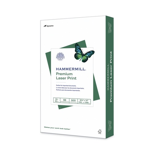 Office & Office Supplies | Hammermill 10461-2 8.5 in. x 14 in. 98 Bright 24 lbs. Bond Weight Premium Laser Print Paper - White (1-Ream) image number 0