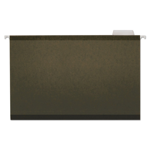  | Universal UNV24215 1/5-Cut Tab, Deluxe Reinforced Recycled Hanging File Folders - Legal Size, Standard Green (25/Box) image number 0