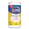 Cleaning & Janitorial Supplies | Clorox 01628 7 in. x 7.75 in. 1-Ply Bleach Free Disinfecting Cleaning Wipes - Crisp Lemon White (6/Carton) image number 2