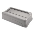 Trash & Waste Bins | Rubbermaid Commercial FG267360GRAY Slim Jim 11.38 in. x 20.5 in. x 5 in. Swing Lid - Gray image number 0