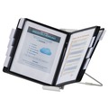 Office Jansan | Durable 561201 InstaView Expandable Desktop Reference System with 10 Panels - Black/White image number 5