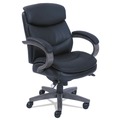 Office Jansan | La-Z-Boy 48963A 18.75 in. to 21.75 in. Seat Height Woodbury Mid-Back Executive Chair Supports Up to 300 lbs. - Black Seat/Back, Weathered Gray Base image number 0