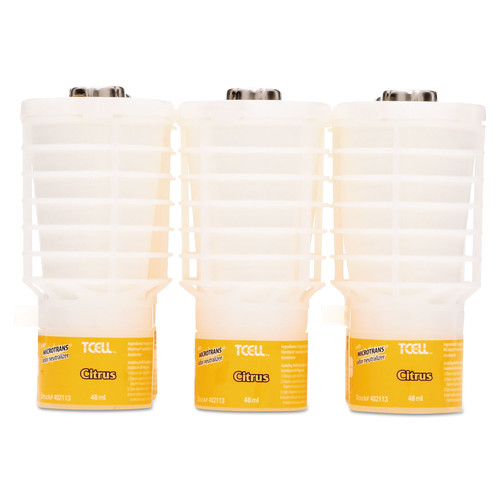 Cleaning & Janitorial Supplies | Rubbermaid Commercial FG402113 1.62 oz. TCell Microtrans Odor Neutralizer Refill - Citrus (6/Carton) image number 0