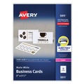 Office Jansan | Avery 05911 2 in. x 3.5 in. Laser Printable Microperforated Business Cards with Sure Feed Technology - White (2500/Box) image number 0