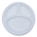 Office Jansan | Boardwalk BWKPLTHIPS10WH3 10 in. Diameter 3-Compartment Hi-Impact Plastic Dinner Plates - White (500/Carton) image number 2