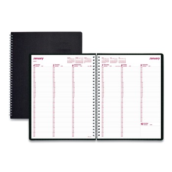 Brownline 12-Month (Jan to Dec): 2026 11 in. x 8.5 in. DuraFlex Weekly Planner - Black Cover