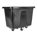 Trash & Waste Bins | Rubbermaid Commercial FG460800BLA 300 lbs. Capacity 59 Gallon Plastic Cube Truck - Black image number 2