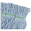 Cleaning & Janitorial Supplies | Boardwalk BWK502BLCT 5 in. Headband Super Loop Cotton/Synthetic Fiber Wet Mop Head - Medium , Blue (12/Carton) image number 3