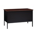 Office Desks & Workstations | Alera 25956 45.5 in. x 24 in. x 29.5 in. Single Pedestal Steel Desk - Mocha/Black/Black Legs image number 2