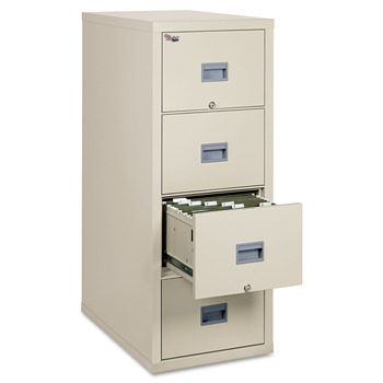 FireKing 4P1831-CPA 17.75 in. x 31.63 in. x 52.75 in. Patriot Insulated Four-Drawer Fire File Cabinet - Parchment