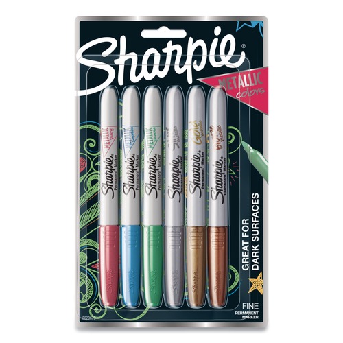 Permanent Markers | Sharpie 2029678 Fine Bullet Tip Metallic Permanent Markers - Blue/Green/Red image number 0
