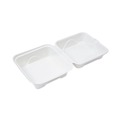 New Year New Savings! Save $25 off $150 | Eco-Products EP-HC6 6 in. x 6 in. x 3 in. Bagasse Hinged Sugarcane Clamshell Containers - White (500/Carton) image number 2