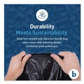 Trash Bags | Boardwalk X7658SKKK01 Reprocessed Resin Can Liners, 60 gal, 1.2 mil, 38 x 58, Black, 50 Rolls/Carton image number 8