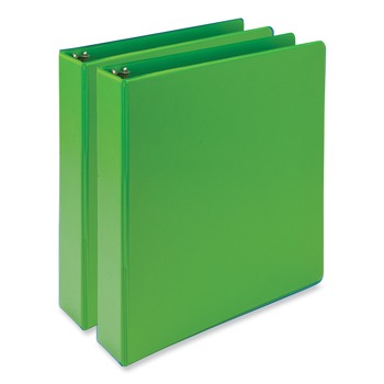 Samsill Earth's Choice Plant-Based 11 in. x 8.5 in. 1.5 in. Capacity 3 Rings Economy Round Ring View Binders - Lime (2/Pack)