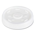 Food Trays, Containers, and Lids | Dart 16SL Plastic Straw-Slot Lid Fits 12 oz. to 24 oz. Hot/Cold Foam Cups - Translucent (1000/Carton) image number 4