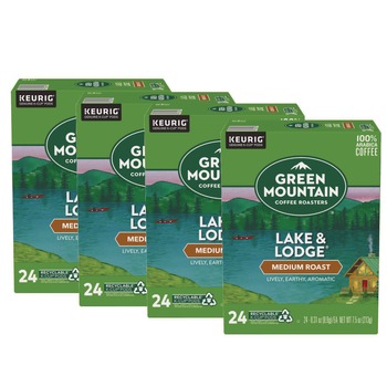 Green Mountain Coffee 5000359049 Medium Roast Coffee K-Cups - Lake and Lodge (96/Carton)